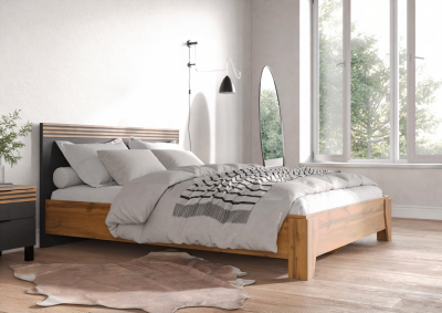 Модульная спальня Нао, набор №7, Дуб вотан/Графит (Профиль МДФ Дуб вотан)