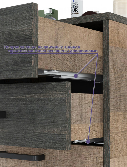 Трувор 13.241.06 Тумба для обуви + 13.307.01 Комод + 13.241.06 Тумба для обуви, дуб гранж песочный/интра