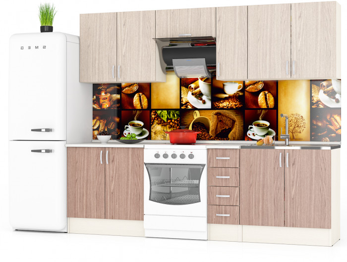 Кухня Мери 07 ШВ800+ШВ300+ШВв600+ШНМ800+ШН800+ШН4Я300+ШН800, дуб/ясень шимо светлый/тёмный