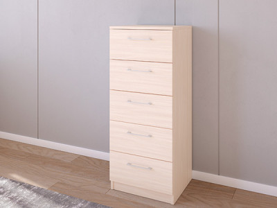 Комод 02/23 45х40х110 Дуб молочный/Дуб молочный