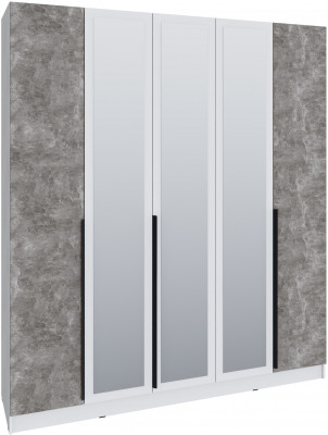 Шкаф Мадрид (2,0) с 3 ящ. внутри с зеркалом, Белый/Ателье светлое