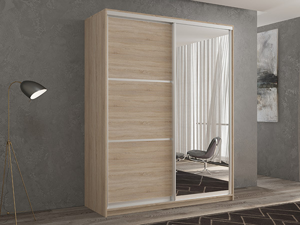 Шкаф-купе Кааппи 2 Сонома Светлый 120х45х230 см