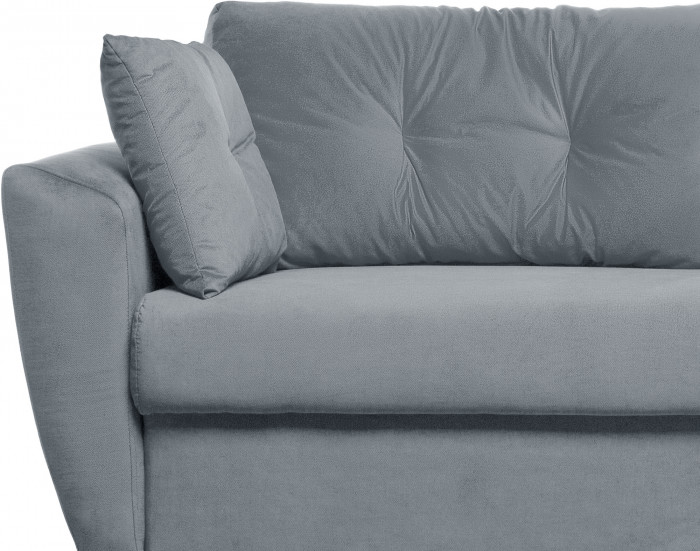 Диван еврокнижка Амстердам 160 ЛЮКС 12 ВЕЛЮР СЕРЫЙ НПБ