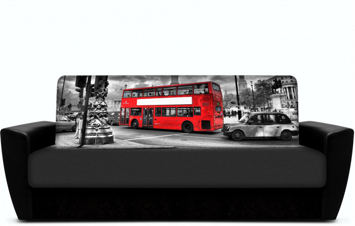 Диван книжка с принтом Автобус 1, 120х190