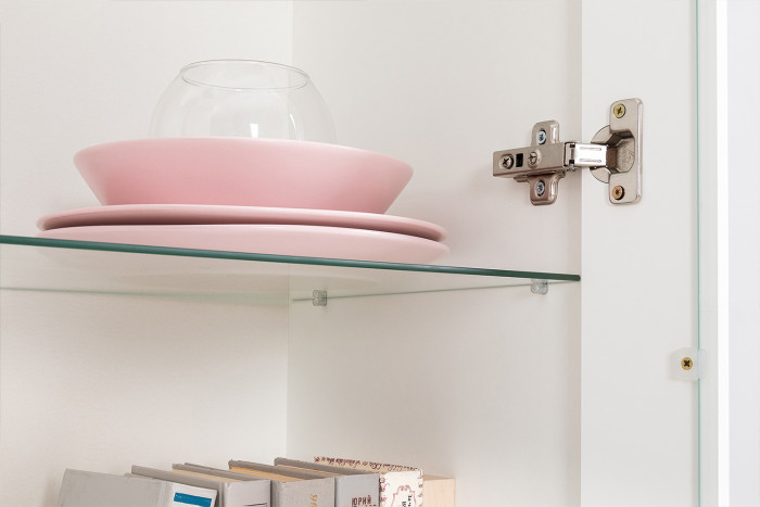 Валенсия Гостиная № 118, ЛДСП белый шагрень/МДФ белый шагрень