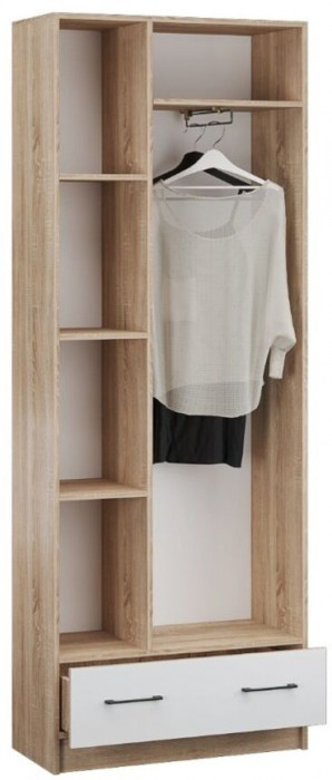 Денвер Шкаф 2х-ств. дуб сонома/Белый