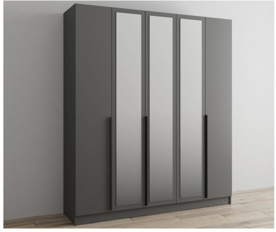 Шкаф Мадрид 2000 с зеркалом графит серый