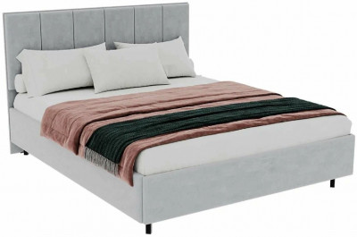 кровать Мелоди КР02-160 велюр серый