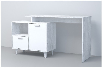 Эго Стол Ст-2 НГ (Глянец Белый/Бетон Светлый)