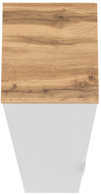 Октава 13.228 Шкаф-пенал, цвет белый шагрень/дуб крафт золотой/фасады МДФ белый шагрень, ШхГхВ 32,2х35,3х197,6 см., универсальная сборка