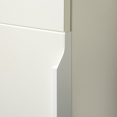 Октава 13.228 Шкаф-пенал, цвет белый шагрень/дуб крафт золотой/фасады МДФ белый шагрень, ШхГхВ 32,2х35,3х197,6 см., универсальная сборка