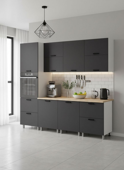 МК Аленушка 2,4м Лаванда Сталь,скоба черный,сонома