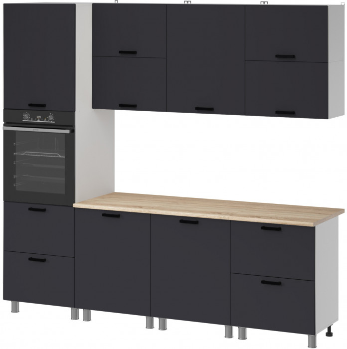 МК Аленушка 2,4м Лаванда Сталь,скоба черный,сонома