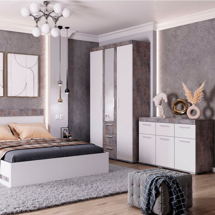 "Инстайл" ШК-30 бетон/белый