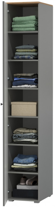 Остин 13.225 Шкаф-пенал, серый графит/дуб крафт золотой