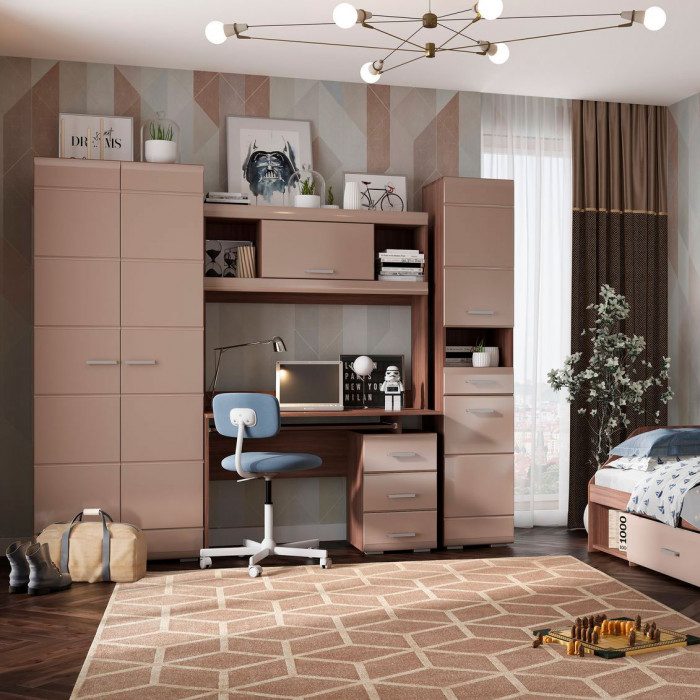 Симба надстройка для стола (1196*1072*314) дуб белфорт/белый глянец