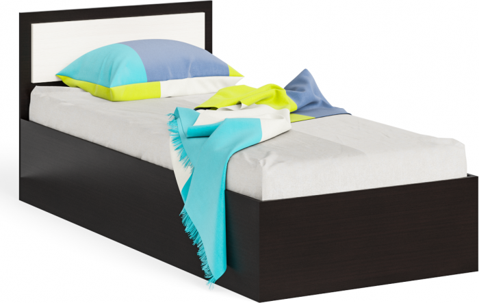 Фиеста Кровать 0900 + тумба, цвет венге/дуб лоредо, ШхГхВ 135х203,5х80 см., сп.м. 900х2000 мм., б/м, основание есть