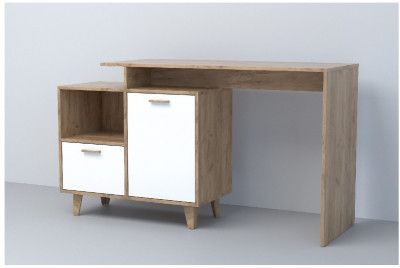 Эго Стол Ст-2 НГ (Глянец Белый/Дуб Крафт Золотой)