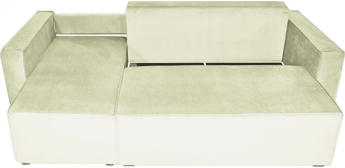 Угловой диван-кровать Лофт Люкс, еврокнижка, 143х206, велюр бежевый