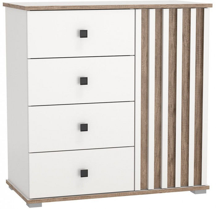 Комод 51.05 Либерти опора h=20мм Белый / Дуб Каньон