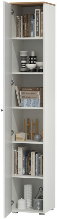 Остин 13.227 Шкаф-пенал, белый шагрень/дуб крафт золотой