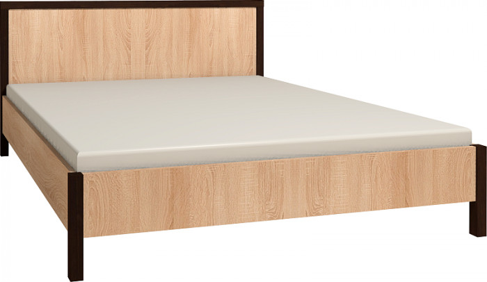 Кровать с ортопедическим основанием (металл) Bauhaus 4 120х200, дуб сонома