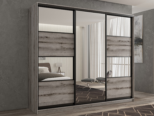 Шкаф-купе Кааппи 5 Эвок Окаменелый 210х60х230 см