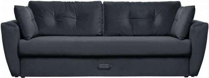 Диван-кровать Амстердам Люкс, 150х195, еврокнижка, пружинный блок, велюр, черный