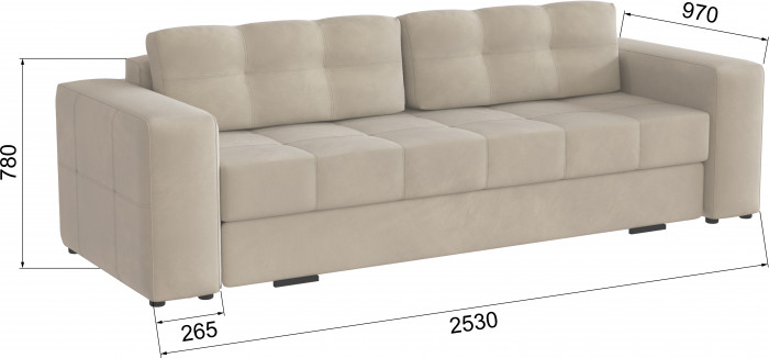 Диван раскладной Верден, бежевый