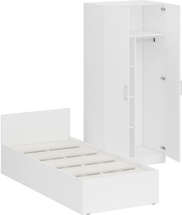 Кровать 0900 + Шкаф 2-х створчатый Стандарт, белый