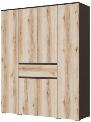Плейона Шкаф 4-х створчатый венге/дуб делано