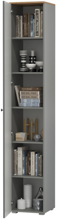 Остин 13.227 Шкаф-пенал, серый графит/дуб крафт золотой