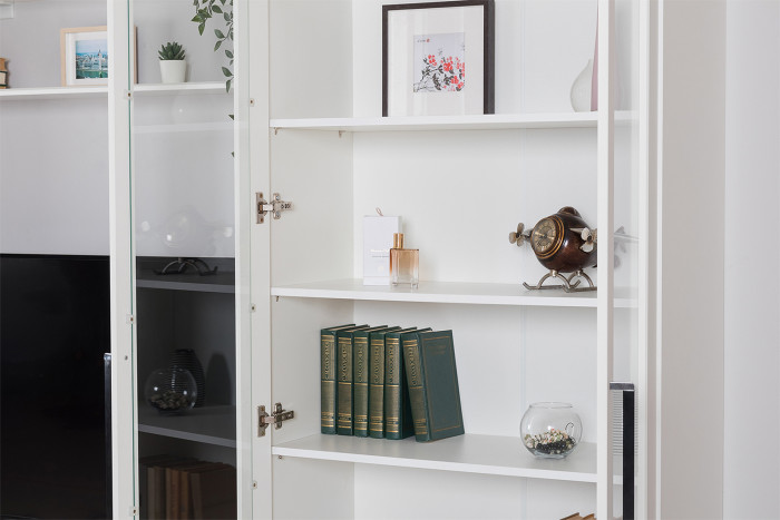 Валенсия Гостиная № 103, ЛДСП белый шагрень/МДФ белый шагрень