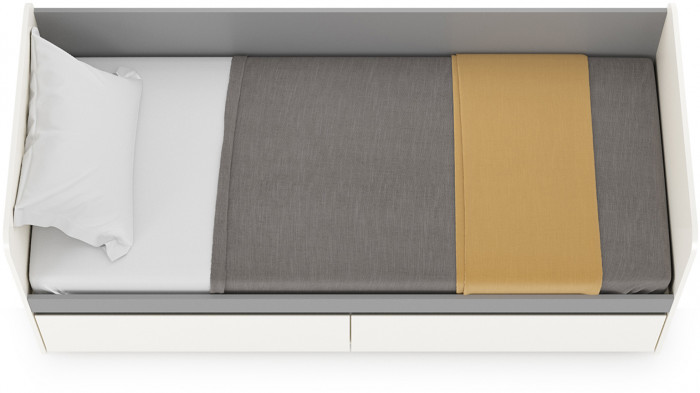 Торонто 11.39 Кровать, белый шагрень/стальной серый