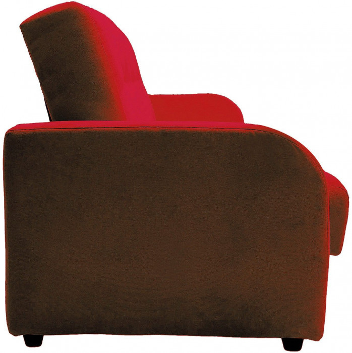 Раскладной диван-кровать, прямой, книжка, цвет красный, велюр, Лондон Люкс 120