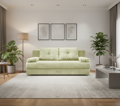 Диван-еврокнижка Амстердам Мини люкс, 150, велюр бежевый