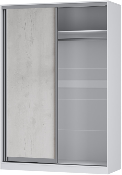 Шкаф-купе Мадрид, бетон пайн/белый