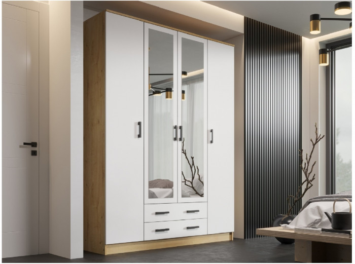 Квадро Шкаф четырёхдверный (Венге / лоредо)