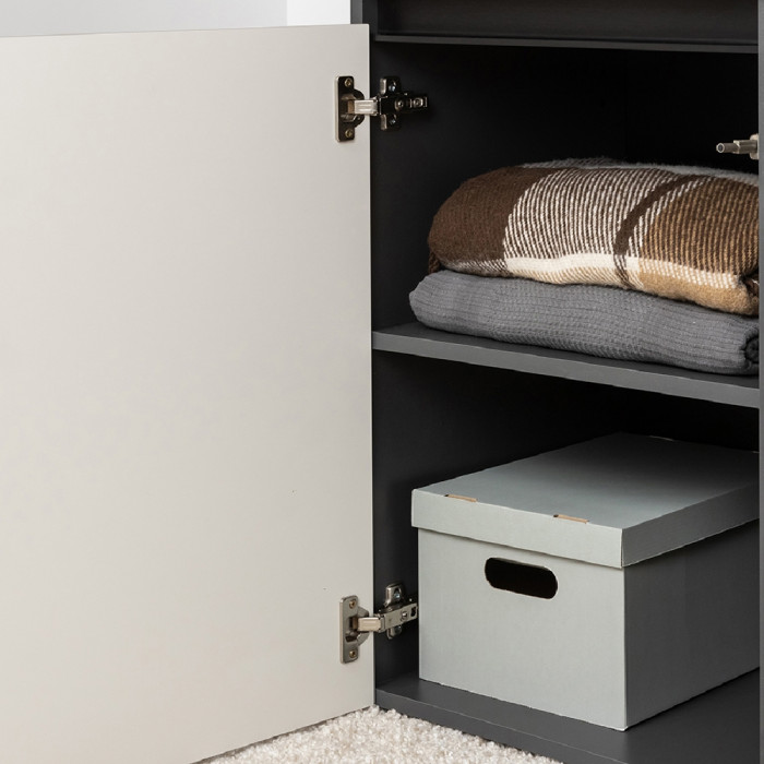 Сидней Комплектация № 005, цвет корпус: антрацит/фасады: МДФ веллюто капучино, ШхГхВ 179,9х41,3х205,2 см., ниша для ТВ 129х41х100 см., универс. сборка