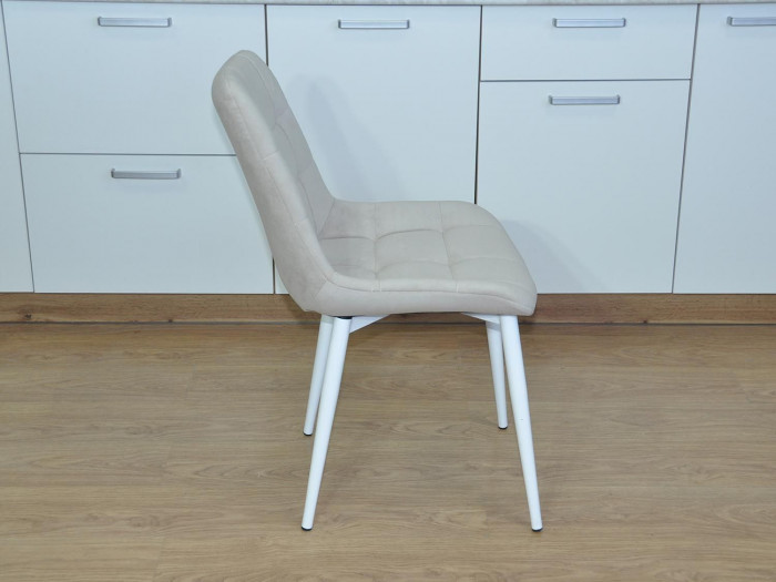 Стул Р / белый /велюр бежевый