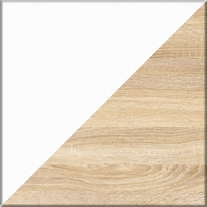 Мори компьютерный стол МС-6 правый + Комод МК1600.1, дуб сонома/белый