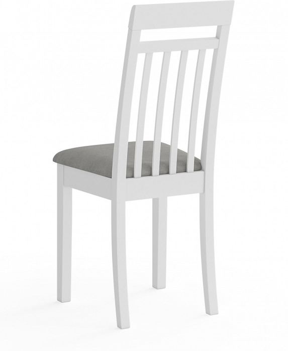 Стул Мебель--24 разборный Гольф-11, цвет белый, обивка ткань велюр серый 63, ШхГхВ 40х40х100 см., от пола до верха сиденья 47 см.