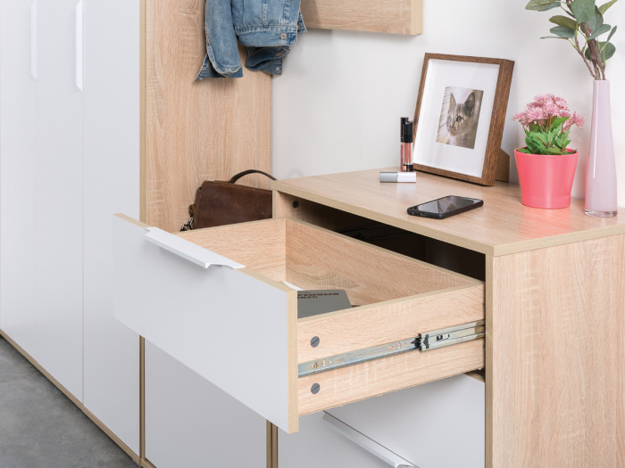 Куба Прихожая 20, цвет дуб сонома/белый премиум, ШхГхВ 170х38,3х210,6 см., универсальная сборка