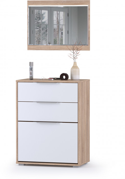 Куба Прихожая 20, цвет дуб сонома/белый премиум, ШхГхВ 170х38,3х210,6 см., универсальная сборка