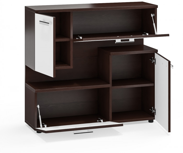 Тумба ТВ С-МД-С1-1000, венге/белый шагрень