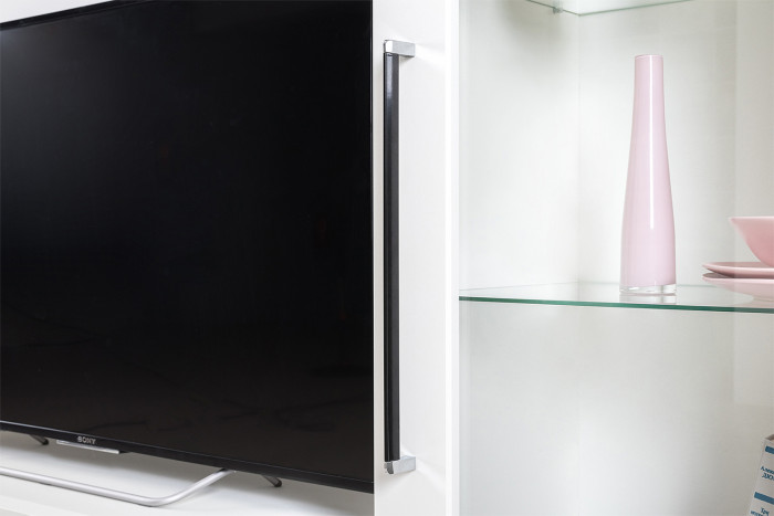 Валенсия Гостиная № 124, ЛДСП белый шагрень/МДФ белый шагрень