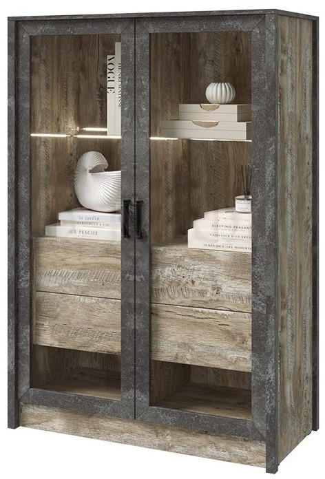 Модульная гостиная Амели (Дуб Юкон / Бетон темный)