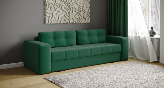Диван раскладной Верден, изумруд