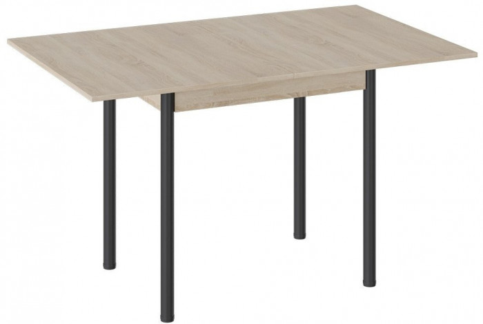 Родос Тип 2 стол с опорой d40 (Черный муар/Дуб Крафт золотой)