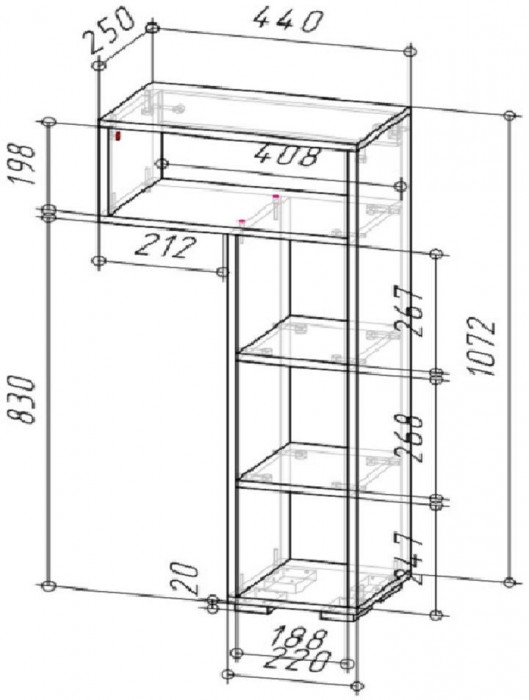 Дастин Полка приставная / Желтый шафран